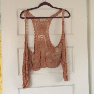 Daytrip crochet vest rose gold size xs